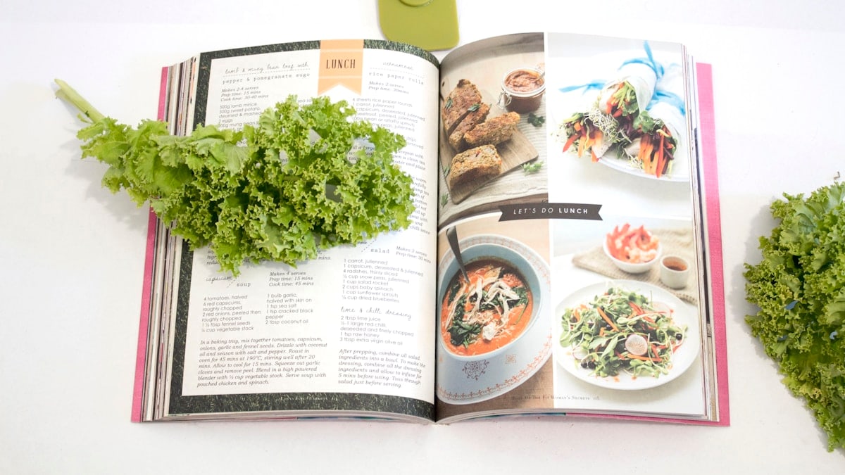 green leaf on cookbook